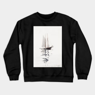 Two–masted Schooner with Dory (1894) by Winslow Homer Crewneck Sweatshirt